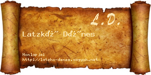 Latzkó Dénes névjegykártya